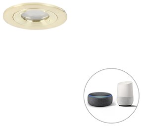 Okos beépített spotlámpa arany kerek IP44 WiFi-vel GU10 - Xena
