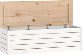 vidaXL fehér tömör fenyőfa tárolóláda 109 x 36,5 x 33 cm