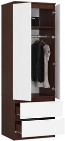 Ruhásszekrény Suman  (wenge + fehér). Akció -15%. 1069555