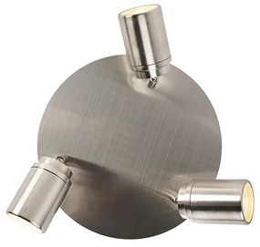 Modern fürdőszoba spotlámpa acél 3-lámpás IP44 - Ducha