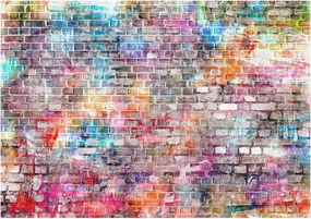 Flizelin fotótapéta Tégla Graffiti Absztrakt Szín 368x254 +ragasztó