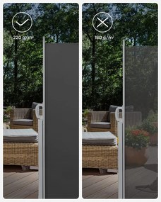 Oldalsó napellenző erkélyre és teraszra 300 x 160, cm, füstszürke