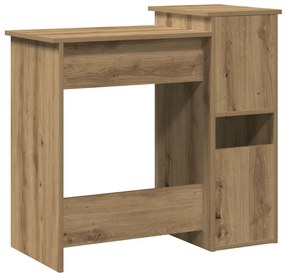 kézműves tölgy szerelt fa íróasztal polcokkal 84x40x78 cm