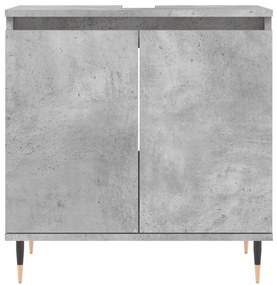 Betonszürke szerelt fa fürdőszobaszekrény 58x33x60 cm