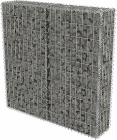 vidaXL horganyzott acél gabion fal felső zárással 100 x 20 x 100 cm