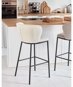 Szürke bárszék szett 2 db-os (ülésmagasság 65 cm) Ciselia – Kave Home