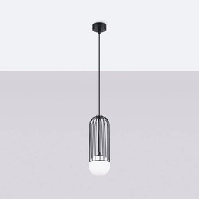 Fehér-fekete függőlámpa üveg búrával Belinda – Sollux
