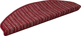 vidaXL Öntapadós lépcsőszőnyegek 15 pcs Piros 65 x 21 x 4 cm