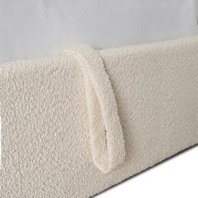 MARSYLIA 120x200 cm krémszínű bouclé ágy ágyneműtartóval