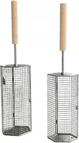 Rozsdamentes acél grillkosarak levehető fogantyúval 2 db