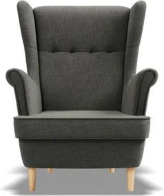 Uszak Mini fotel, fonott, fekete
