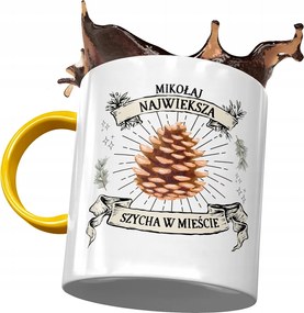 Sárga Bögre Mikulás Kollégáknak Ajándék Nyomtatott Fotóval