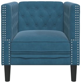 kék bársony Chesterfield kanapéfotel