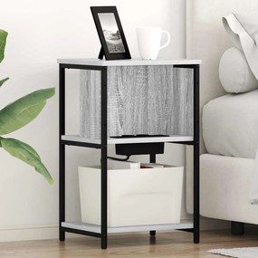Éjjeliszekrény 2 pcs Szürke sonoma 38 x 31 x 61 cm Faanyag