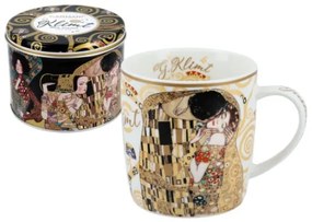 Porcelán bögre fémdobozban, 450 ml - Klimt: The Kiss