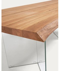 Natúr színű étkezőasztal tölgyfa dekoros asztallappal 90x160 cm Lotty – Kave Home