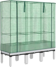 vidaXL rattan megjelenésű magaságyás melegháztakaróval 120x40x140 cm