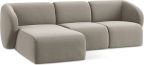 Világosbarna bársony sarokkanapé (bal oldali-heverő résszel) Lani – Makamii