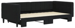 fekete kihúzható bársonyheverő 100 x 200 cm
