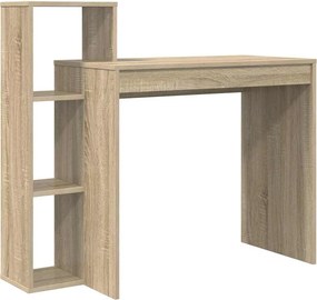 vidaXL Asztal polcokkal Sonoma tölgy 100 x 40 x 90 cm Faanyag