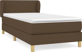 vidaXL sötétbarna szövet rugós ágy matraccal 80 x 200 cm