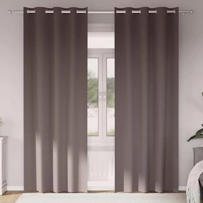 Függönyök függönyökkel 2 pcs sötétbarna 225x140cm Poliészter