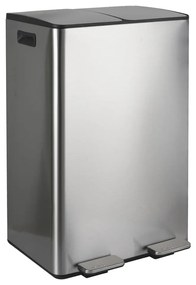 Matt ezüstszínű acél szelektív pedálos szemetes 2x30 l Aliya – Spirella