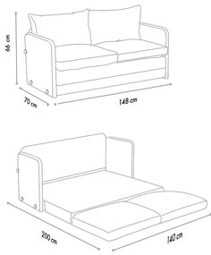 Széthúzható kanapé Sagoretti XL (zöld). 1107025