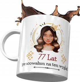 Születésnapi bögre 77 77me 77-me Tökéletes Ajándék Nyomtatott Fotóval