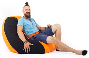 Fekete - Narancs Bicolor XXL Babzsákfotel