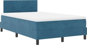 vidaXL LED Box Spring Ágy matracmal leddel Kék 120 x 190 cm Bársony