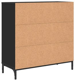 Széf fiókkal Fekete 79.5 x 33 x 82 cm Faanyag