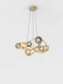 AVIANO LIGHTING 7015-804 METZ Többágú Függesztett Lámpa Borostyán, Füstös, Arany G9 IP20