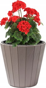 Kerek fa kaspó utánzat 21 L bézs Ø 35 cm stílusos és strapabíró