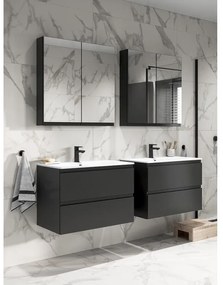 Cersanit Moduo Slim, falra akasztható mosdószekrény 50x35x57 cm, antracit matt, S590-087
