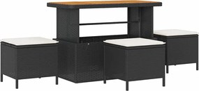 vidaXL Kerti Kanapé Szett párnával 10 pcs Fekete és Krém