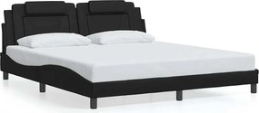 vidaXL fekete műbőr ágykeret Viana matrac nélkül 180x200 cm