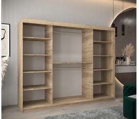 Ruhásszekrény 250 cm Toki 2 (szonoma tölgy + szonoma tölgy). 1065040