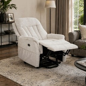 Elektromos relax fotel állítható háttámlával bézs szövet TV-Q8575 CRM2