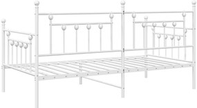 Napágy Keret Fehér 107x203 cm Acél
