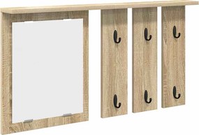 vidaXL Fali Kabáthorog polcokkal sonoma tölgy 85 x 10 x 45 cm Faanyag