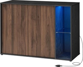 SONGMICS HOME Snapsemble TV-állvány és Tálalószekrény LED-del, KADIN, Fekete