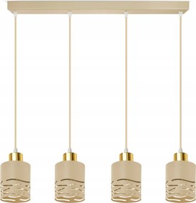 Állítható túlnyúló függőlámpa Ecru Bézs 4xE27 Led Hullámok a nappali asztal felett