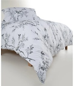 Fehér-szürke kétszemélyes-hosszabbított renforcé pamut ágyneműhuzat 240x220 cm White Floral – Mila Home Luxury