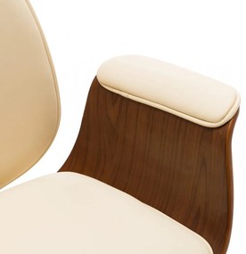 krémszínű hajlított fa és műbőr irodaszék