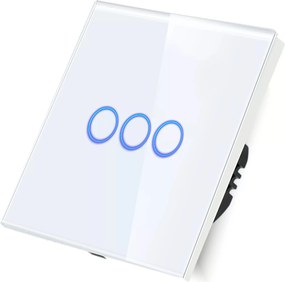 Érintőkapcsoló Fény Hármas Üveg Kapcsoló Kikapcsoló N 3G Fehér