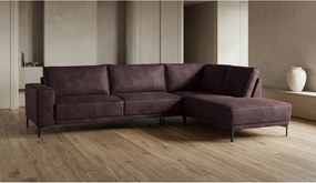 Barna bőrutánzat sarokkanapé (jobb oldali) Copenhagen – Scandic