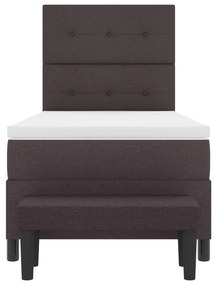 Box Spring Ágy Matraccal és Padlóval Sötétbarna 80x200 cm Szövet