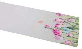 Tavaszi tulipán virágos asztali futó 40x150 cm
