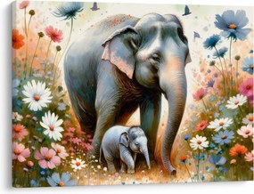 Kép - Elefánt mama, akvarell (70x50 cm)